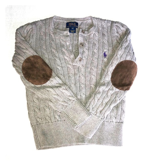 polo sweater with elbow patches